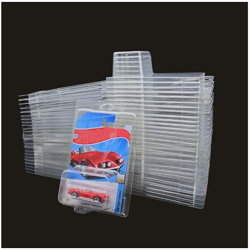 30Pcs Clear Storage Protector Cases - Compatible with Hot-Wheels Cars, Durable, Stackable Design, Keep Your Collection Safe and Organized, 7.5 x 5 x 2 Inch