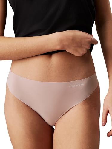 Calvin Klein Pack de 3 Braguitas Tipo Tanga para Mujer Invisibles sin Costuras, Rosa (Subdued W. Ivory Logo (3)), L