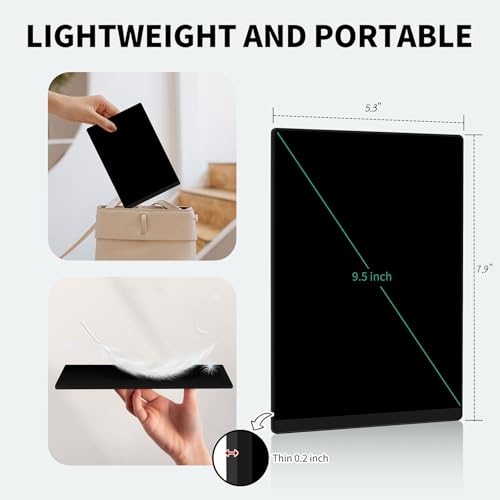 Image of Reusable LCD Writing Tablet For Adult: 9.5 Inch Full Screen Digital Drawing Tablet Erasable Digital Notepad Business Office Students Home Gifts For Birthday, Black