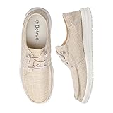 Betrue Men's Lightweight Soft Deck Shoes, Cotton Canvas Loafers for Casual Occasions, Beige2010a, 13