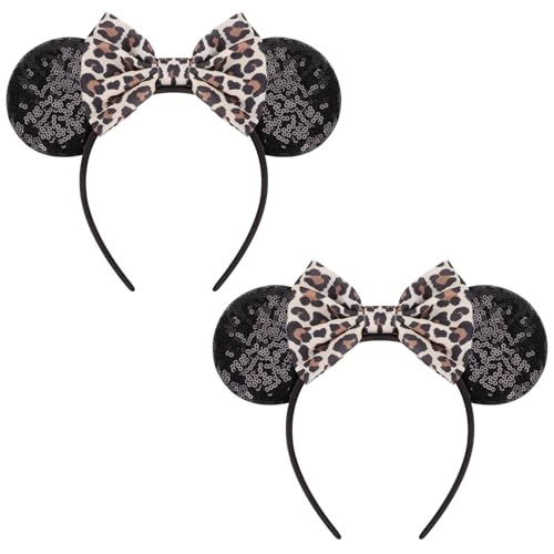 Image of DRESHOW Mouse Ears Bow Headbands Glitter Party Decoration Cosplay Costume for Women