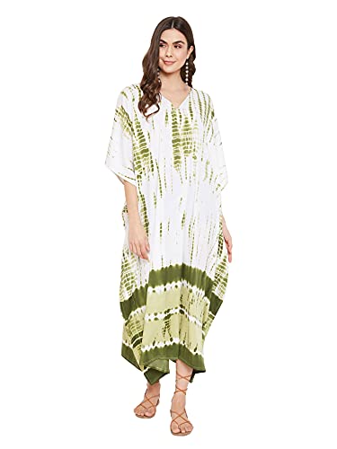 Image of Oussum Women Kaftan Plus Size Polyester Summer Lightweight Caftan Swimsuit Cover Ups Maxi African Mumu Lounge House Dress