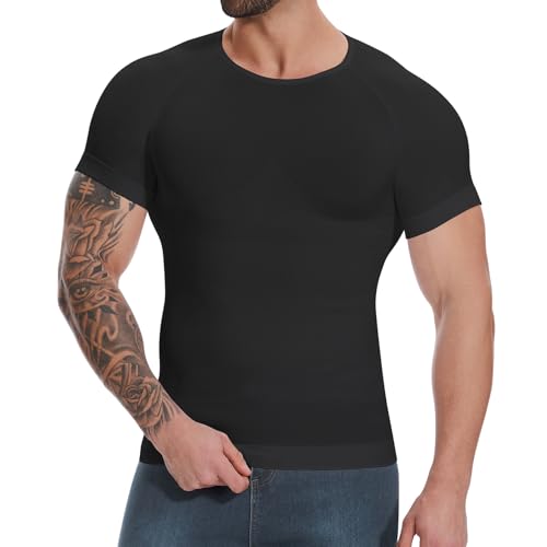 Mens Shapewear Mens Compression Shirt Slimming Body Shaper Tummy Control Undershirt Gynecomastia Abs Abdomen Tops