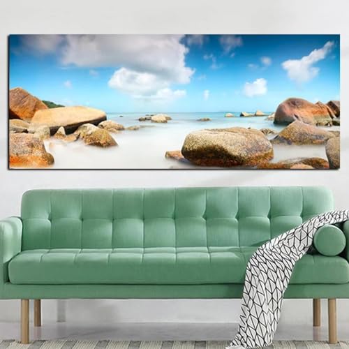 Impression moderne sur toile océan et pierres de mer - 3