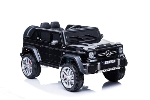 Kinderfahrzeug - Elektro Auto „Mercedes Maybach G650S“ - Lizenziert -12V7A - 2,4Ghz Fernsteuerung, MP3+Ledersitz+Eva (Schwarz)
