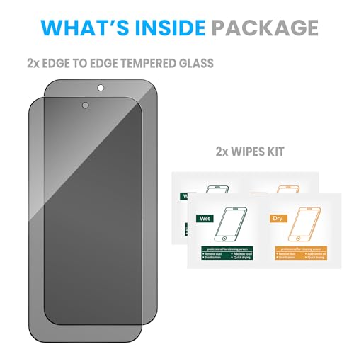 Image of FIRST MART Privacy Tempered Glass for iQOO 15R, 2 Pack | Anti-Spy 9H Screen Protector, Edge-to-Edge, Case-Friendly, Scratch Resistant, Bubble-Free