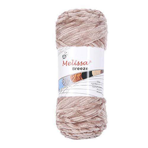 Tesosy Pelote de fil velouté doux et chaud 100 g, certifié Oeko-Tex Standard 100, aiguilles taille 6-8, beige 15 Cover