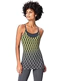 Suave refuerzo en la copa Activewear Top Estampado de Deporte con Sujetador Mujer , Gris (Grey/citrine), 42 (Talla del fabricante: Large)