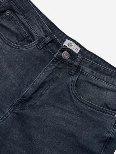 Image of The Souled Store Straight-Fit Denim: Men and Boys Cotton Blend Straight Fit Cargo Pockets Lightweight Everyday All-Season Denim Jeans