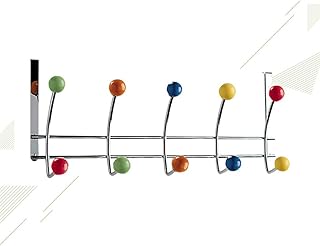 tooloflife Over Door Coat Hook with Smooth Round Hooks Easy to Install and Remove for Interior Door Bathroom Washroom Hanging Coat Bags