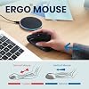 Perixx PERIMICE-713RX Wireless Rechargeable Vertical Mouse - Duo Wired and Wireless Charging Feature - Charging Pad Included - 6 Buttons Design - Black - Right-Handed Design