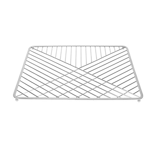 Spectrum Diversified Wright Metal Protector Grid Silicone Feet Prevent Sliding, Kitchen Sink Mat Protects Dishware & Sink, Large, Chrome