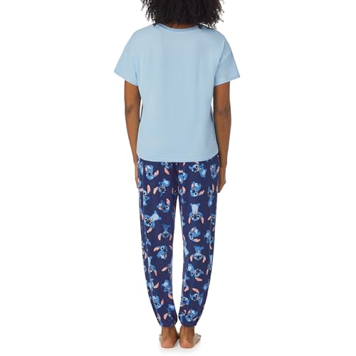 Image of Richard Leeds International Womens 2 Piece PJs Set - Disney | Hello Kitty | Snoopy - Short Sleeve Top & Jogger Lounge Sets