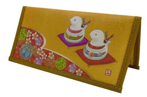 Set/2 Japanese Rice Paper Wallet Chinese New Year of the Snake Themed Gift Box Included Choose From Two Styles CNY 2025 (Gold Wallet/2 Two Snakes)