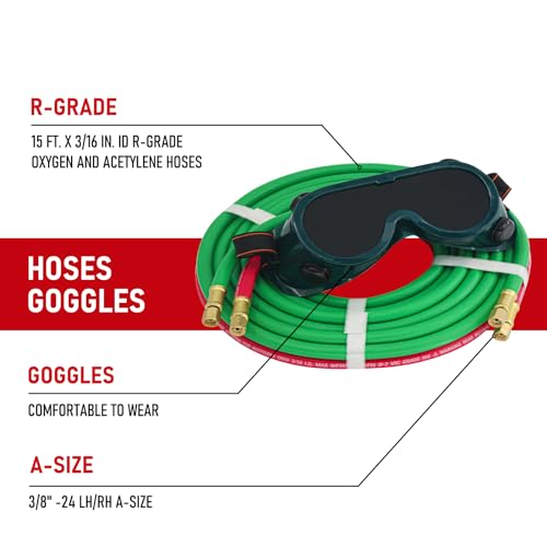 RX WELD Light Duty Portable Outfit Brazing Hvac Torch Kit, Oxy Acetylene Cutting Set, Cylinders Not Included