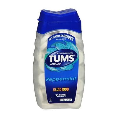 Tums Ultra G&uuml;&ccedil; 1000 &Ccedil;iğneme Tabletleri Nane- 72 ct, 2 Paketi