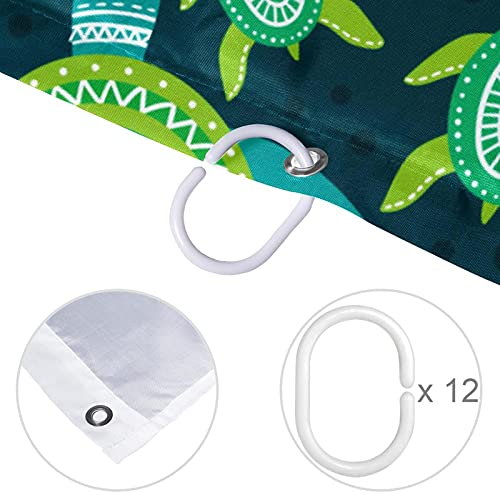 Rideau de douche tortue imperméable vert océan 168 x 183 cm accessoire douche