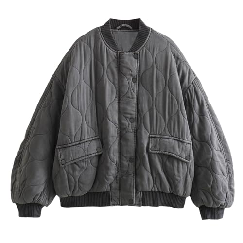 Manteau de coton veste doudoune femme mode Y2k chaud col montant à poches