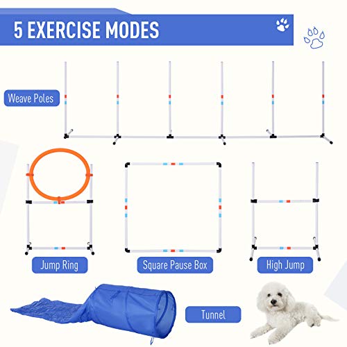 image for Pawhut 5 Piece Outdoor Game Dog Agility Training Equipment Set Agility