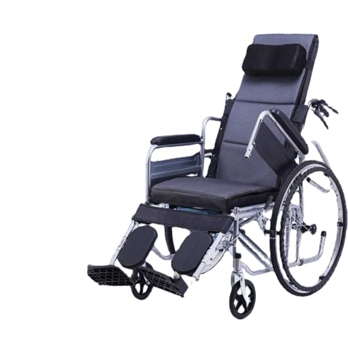 トイレ付き高齢者用車椅子軽量折りたたみベビーカートイレ用携帯トイレトイレ (【高級モデル】アームレスト昇降可能+防水レザー+メッシュパッド全体脱着可能、アルミリムホイール)