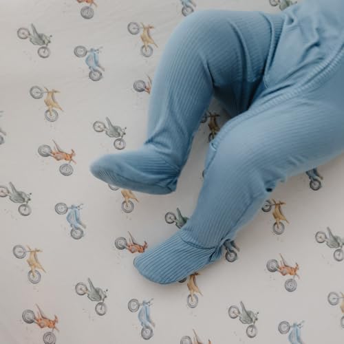Image of Premium Fitted Knit Crib Sheet /Toddler Sheet Ryder by Copper Pearl