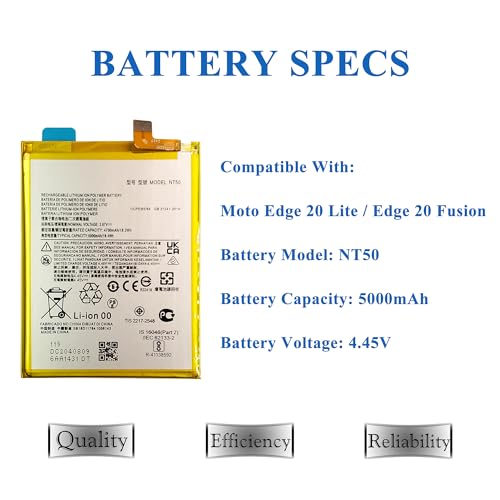 Image of New NT50 Battery Replacement for Moto Edge 20 Lite (XT2139) / Edge 20 Fusion, with Repair Toolkit