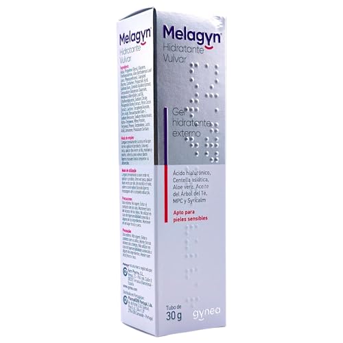 Gynea Melagyn Hidratante Vulvar 30gr - Gel en Crema Intimo para el Alivio de la Sequedad, Picor e Irritación - Con Ácido Hialurónico y Árbol de Té - Cuidado Externo No Hormonal