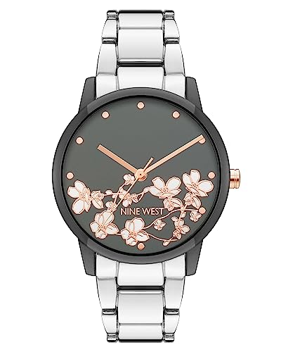 Nine West Women's Floral Dial Bracelet Watch