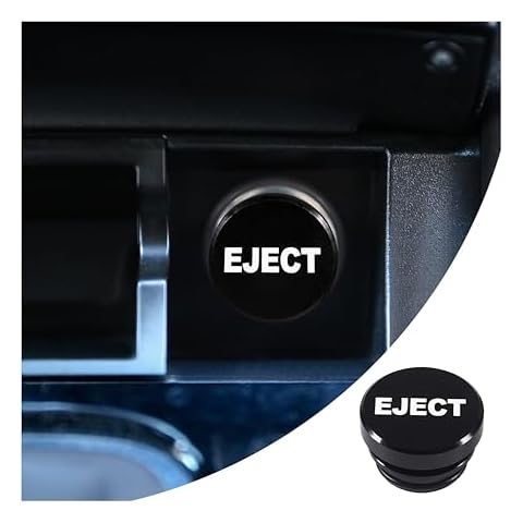 Couslcd Dustproof Cigarette Lighter Plug Cover, Aluminum Button Cigarette Lighter Plug Cover, Car Interior Accessories, Fits Most Vehicles Boats with Standard 12 Volt Power Source (Black/Eject) Cover