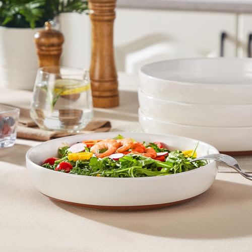 MALACASA TARA, 4 Bols à Pâtes en Grès de 1380ml, Assiette Creuse de 23 cm – vue 6