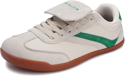 Image of WHITIN Wide Toe Box Barefoot Shoes for Women + Fashion Tennis Sneakers + Trendy Fold-Over Tongue