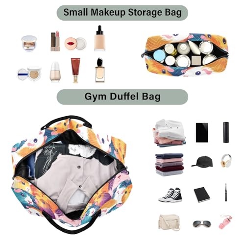 Large Travel Duffel Bag Sports Tote Gym Bag Overnight Weekender Bags Guinea Pigs Carry On Luggage with Toiletry Bags4