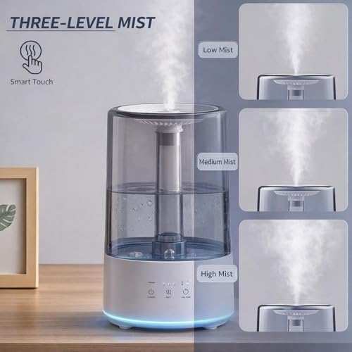 Image of Smart Ultrasonic 3.2L Air Humidifier for Room moisture Ultrasonic Fragnance Humidifiers Cool Mist for Dryness Aromapathey Essential Oil Diffusers for Home,Office,Spa,Nursery & Baby