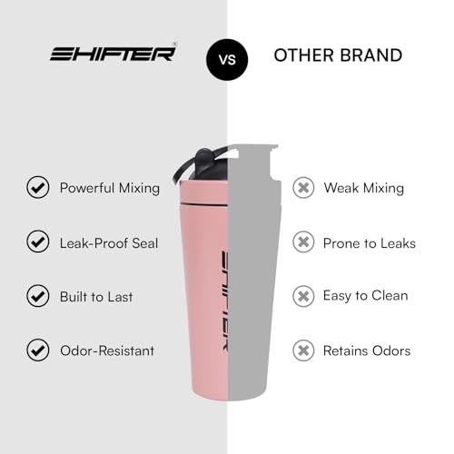 Image of Shifter Stainless Steel Gym Shaker Bottle 750ml | Leakproof Metal Protein Shaker for Men & Women | BPA Free, Odour Resistant, Rust-Free Steel Sipper for Gym, Workout & Sports (PINK)