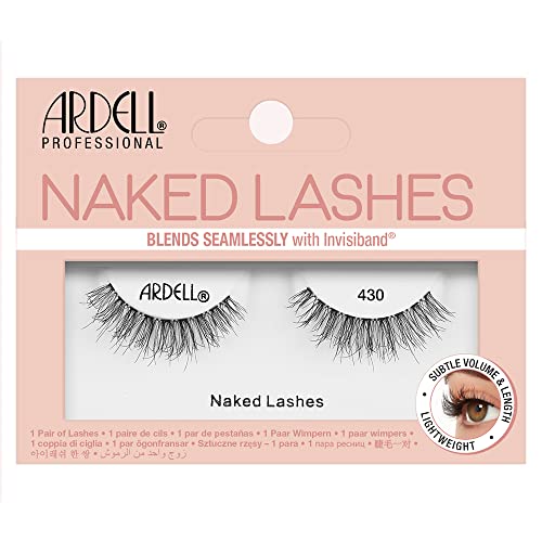 Ardell Naked Lashes 430 Soft, Extra-Lightweight Fibers False Eyelash for Women, Brighter & Rounder Style False Eyelash for Girls, Bendy, Comfy Invisiband Eyelash