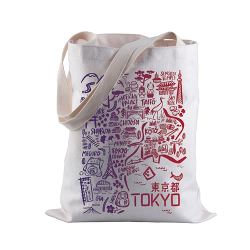 BLUPARK Tokyo Map Tote Bag - Reusable Shopping Gift