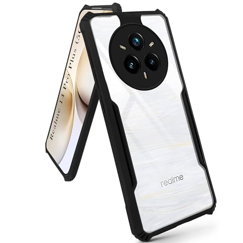 Image of Jkobi Back Cover Case for Realme 14 Pro Plus 5G (Shockproof with Polycarbonate Clear Panel | Professional Black)