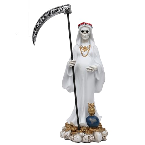 Estatua Santa Muerte 12" Multicolor Resina miniatura 3