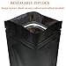 100 Pack Smell Proof Mylar Bags - 4.7 x 7.9 Inches Resealable Stand Up Ziplock Bags Food Storage Foil Pouch Matte Black