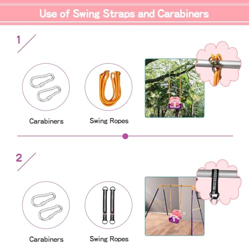 Image of RedSwing 3-in-1 Baby Swing Seat, Toddler Swings, Anti-Flip Snug & Secure Detachable Infants to Teens Kids Swing Seat for Outside Playground, Purple Pink White
