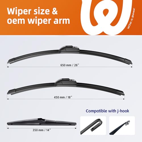 Image of Windshield Wiper Blades Fits Jeep Cherokee 2014-2021