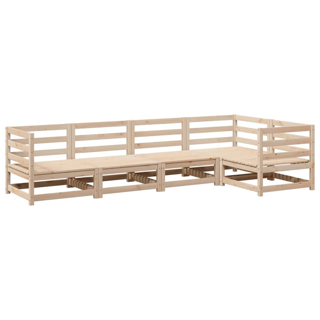 Salon de jardin 5 pcs bois de pin massif table chaises mobilier terrasse bois