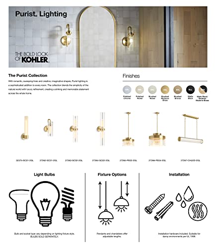 Image of Kohler 32375-SC01-AFL Purist 17 in. One-Light Sconce, French Gold