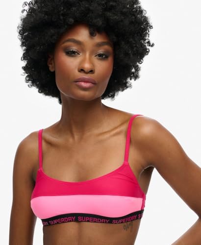 Superdry Para Mujer. W3010396A Top De Bikini EláStico Tipo Bralette Rosa (Xs), Beachwear, PoliéSter Reciclado, Sostenible - 3