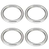 Abimars 3' Seamless Metal O Ring, 4 Pack 304 Stainless Steel Rings Load 440lbs, Solid, Heavy Duty Multi-Purpose Metal O-Ring for Macrame,Dog Leashes