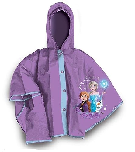 Poncho de pluie imperméable coupe-vent ANNA et ELSA compatible avec Frozen Elsa - OLAF Différentes tailles, multicolore, S 5/6 ans