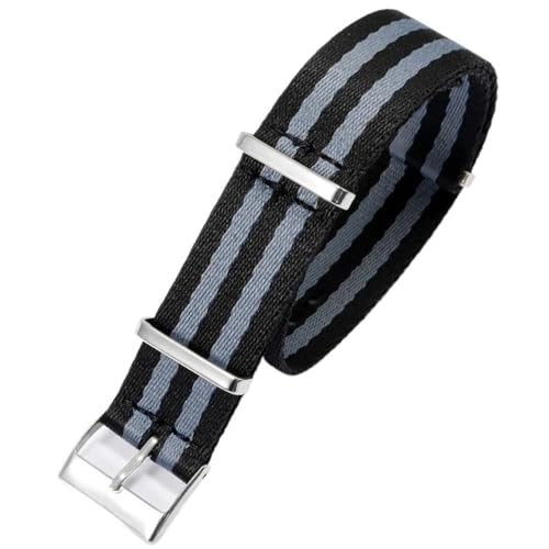 Bracelet montre nylon 20mm robuste haut de gamme finition acier 304 style NATO élégant pour hommes