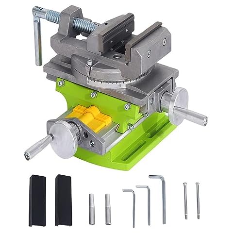 BACHIN Rotary Table 90 ° 3" Cross Slide Drill Press Vise Horizontal Precision Milling Drilling Machine Vernier Reading Milling Drilling Boring Cover