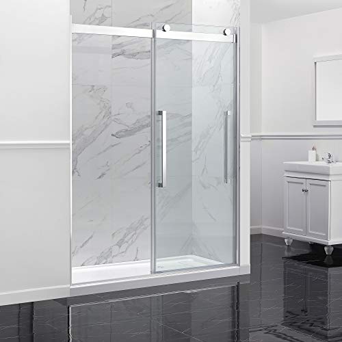 Ove Decors Montebello 60 In. X 32 In. 10 Mm Alcove Kit With Glass Door Panel And Shower Base, Chrome Finish #TOP5
