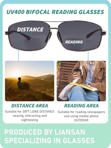 Liansan LS8015BS-2P150 2Packs Premium Metal Bifocal Sunglasses thumb #4